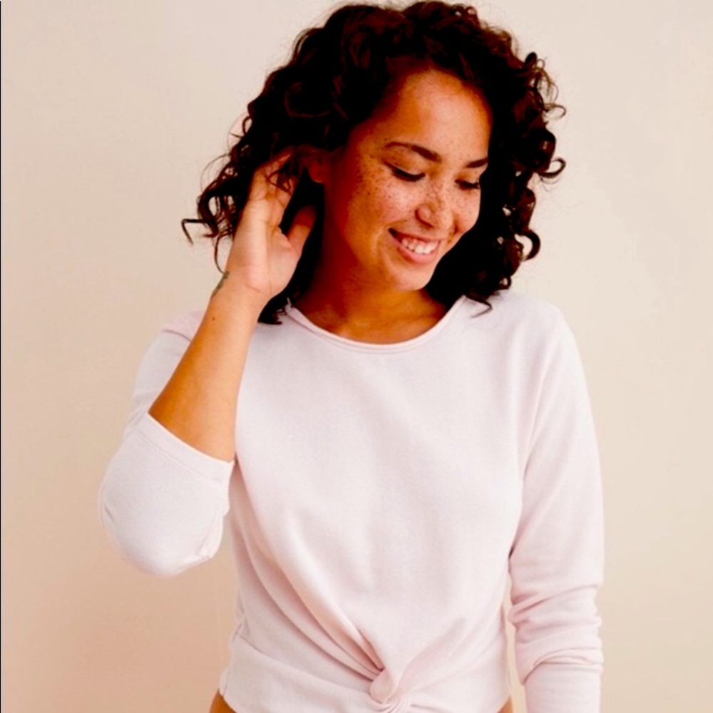 Aerie Front Knot Sweatshirt, light pink - super cute! Brand new
